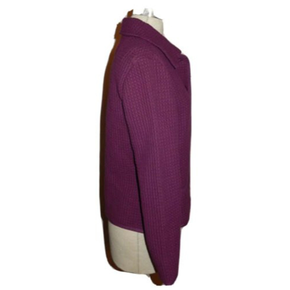 Cabela's Women’s Small Jacket Waffle Weave Purple LS Button Front Casual - Picture 3 of 6